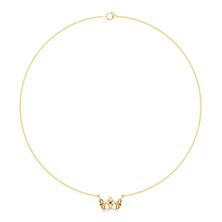 Dainty Crown Diamond Necklace