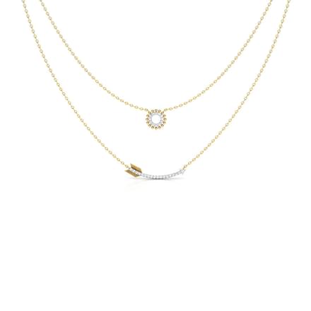 Ring and Arrow Multi Layer Necklace