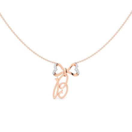 Alphabet B Bow Necklace