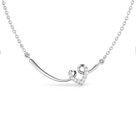 Looped Heart Bar Necklace
