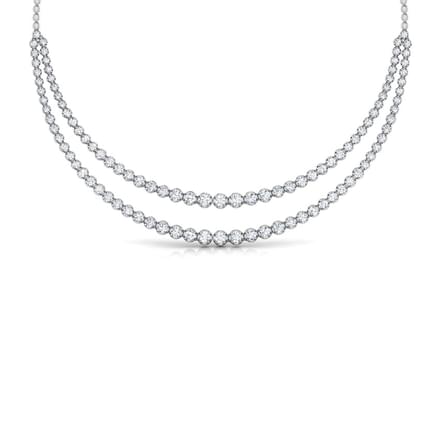 Two Line Illusion Solitaire Necklace