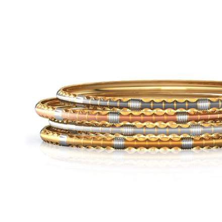 Four Tone Gold Bangle Set of 4