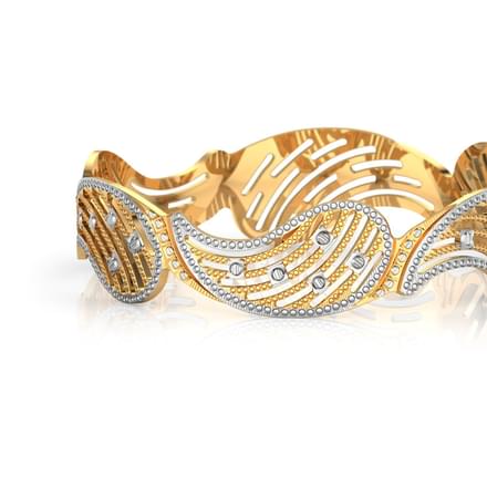 Grooved Paisley Gold Bangle