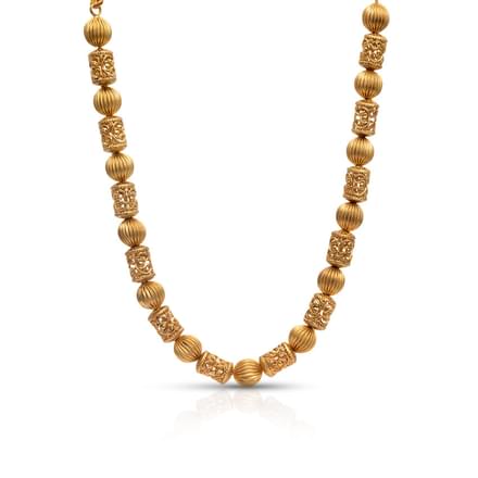 Barrel Bead Gold Necklace