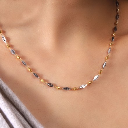 Dual Tone Link Gold Chain